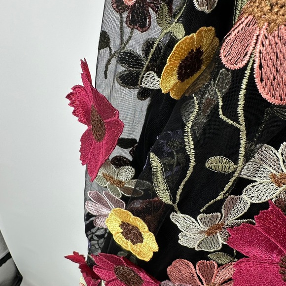 Anewsta Womens Fairy Floral Embroidered Maxi Dress Size XL Garden Party Romantic - Picture 4 of 10